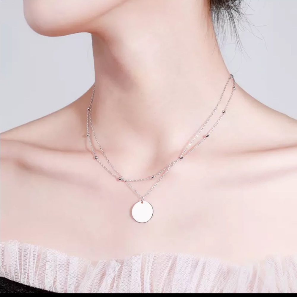 🌟 Sterling Silver Two Layered Necklace - Picture 4 of 4